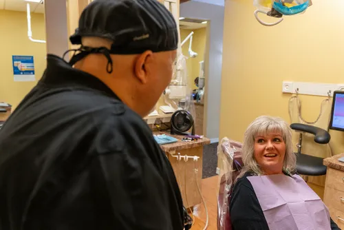 Dr. Anderson with a patient at Anderson Family Dentistry